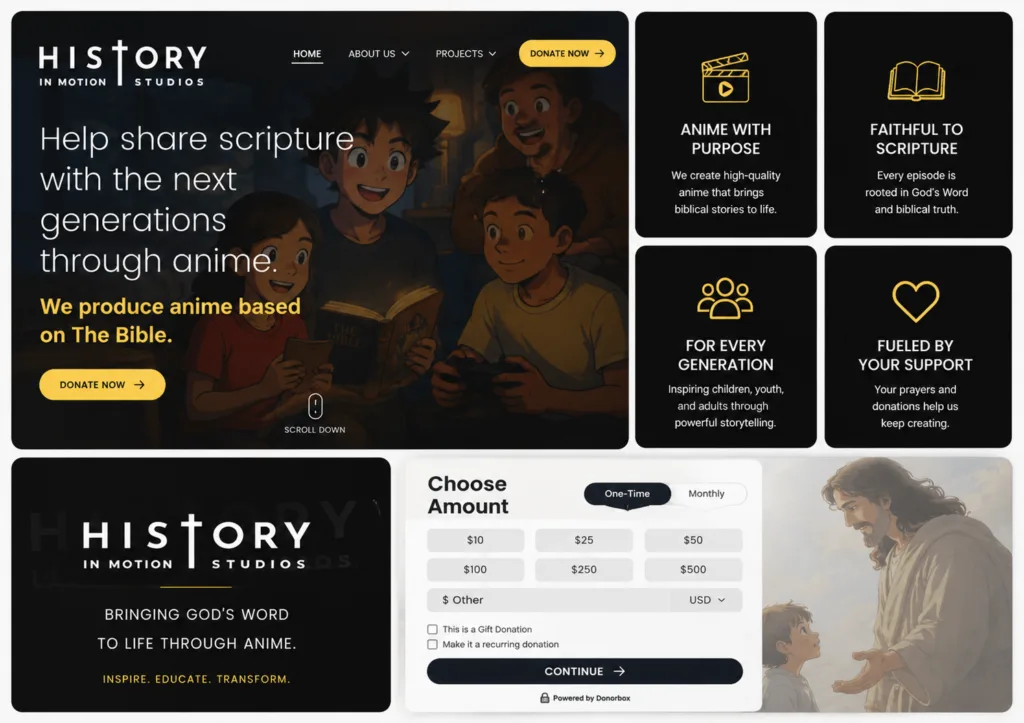 History in Motion Studios Outcome Mockup 2