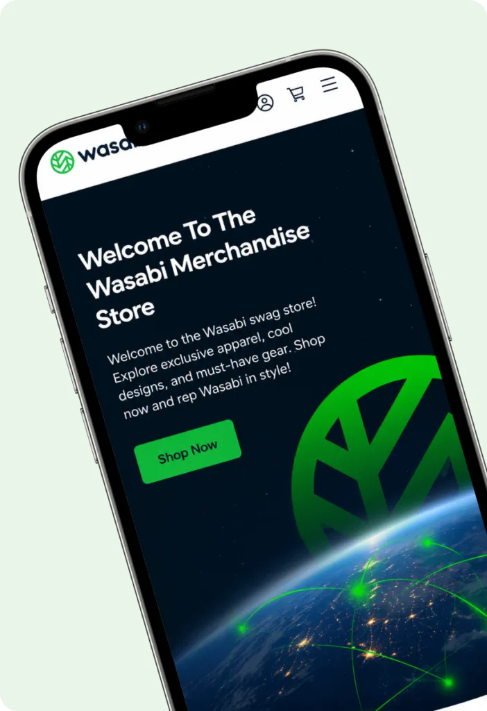 Wasabi Merchandise Store Approach Mockup 2