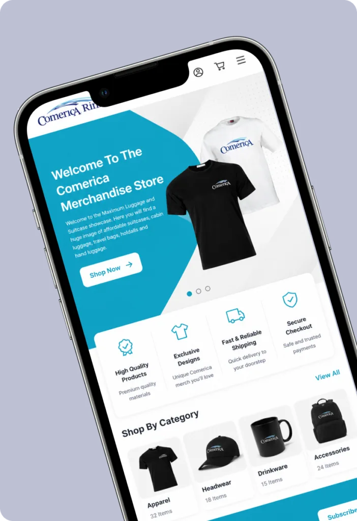 Comerica Merchandise Store Approach Mockup 2