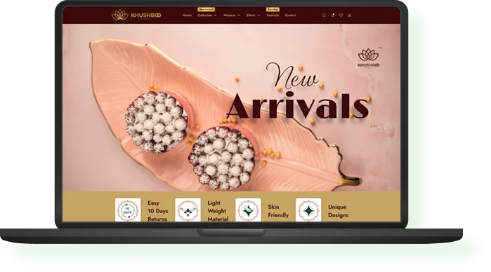 Khushboo Jewel – Elegant Jewel Shopping Experience For  Women Showcase Mockup