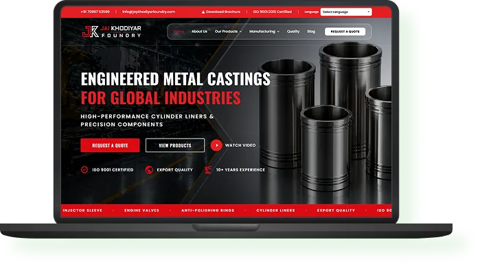 Jai Khodiyar Foundry-Engineered Metal Catings For Global Industries Showcase Mockup
